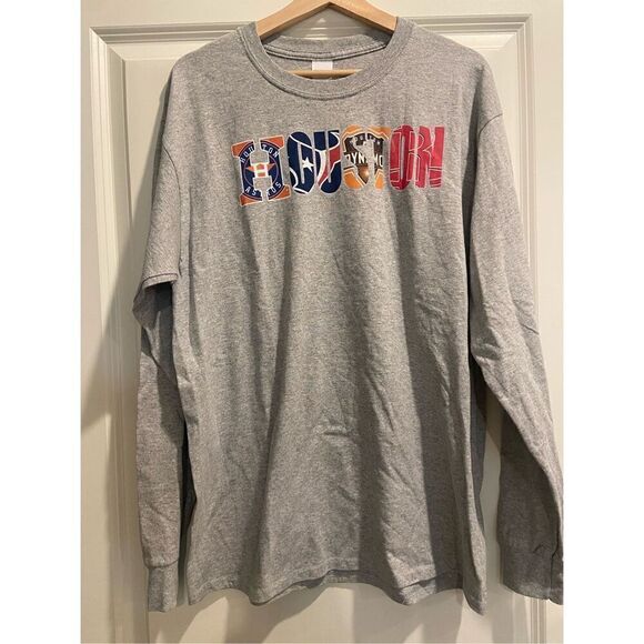 Houston Pro Sports Teams Long Sleeve size Large - Picture 1 of 2